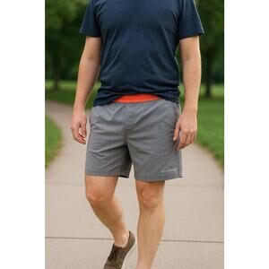 Birddogs Boom Shorts Gray Orange Liner Sz S Active Gym Hybrid Casual